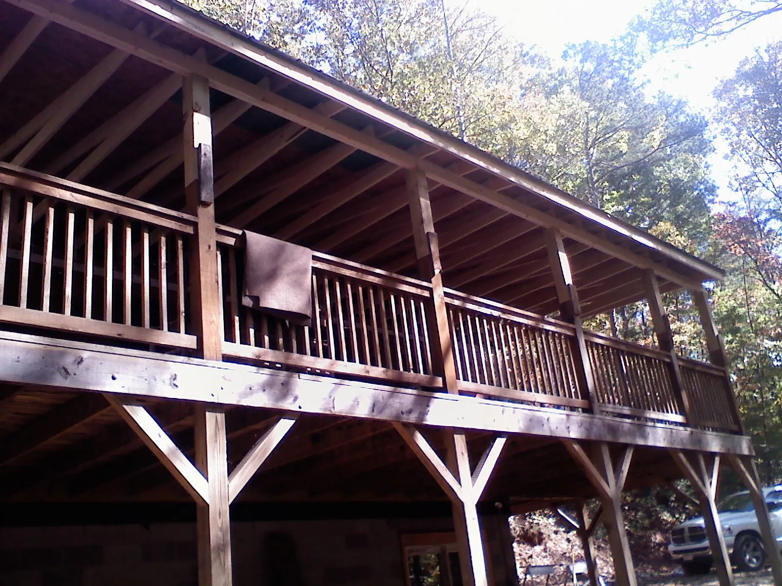 Timber framing under a new elevated porch and deck — Roof Leak Repair in Aspinwall by Roofing Brothers
